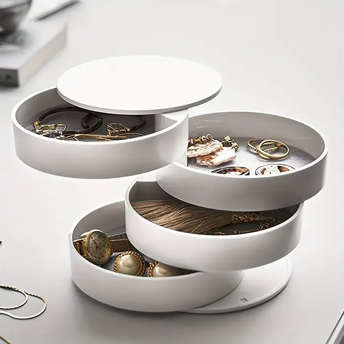 Boîte de rangement rotative multi-couches ITECHJOY avec couvercle pour accessoires de cheveux