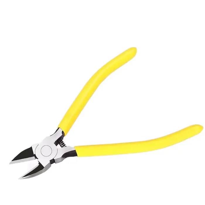 Pince coupante ultra-précise à bec plat long, robuste, pour câbles, fils et travaux manuels