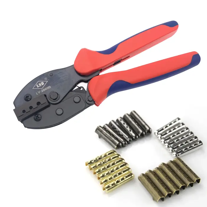 Outil de sertissage d'extrémité de lacet de connexion de gaine métallique LY-2669B