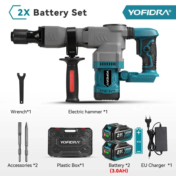 Marteau électrique sans balais YOFIDRA 6000W