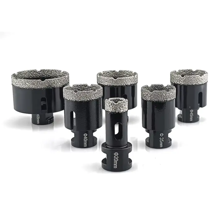 1 pièces M14 fil diamant sec brasé sous vide forage noyau de forage ensemble carreaux de porcelaine