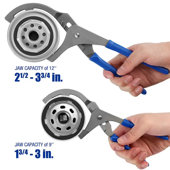 Pince pour filtre à huile 9/12 pouces, Type de pince, clé, outils manuels réglables, filtre à huile 