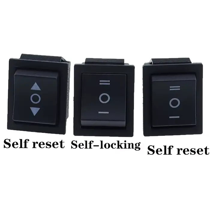 1 pièces KCD4 25X31mm interrupteur à bascule noir 6 broches 3 positions ON-OFF-ON Double réinitialisation/interrupteur de verrouillage 16A 250V 20A 25A 125VAC