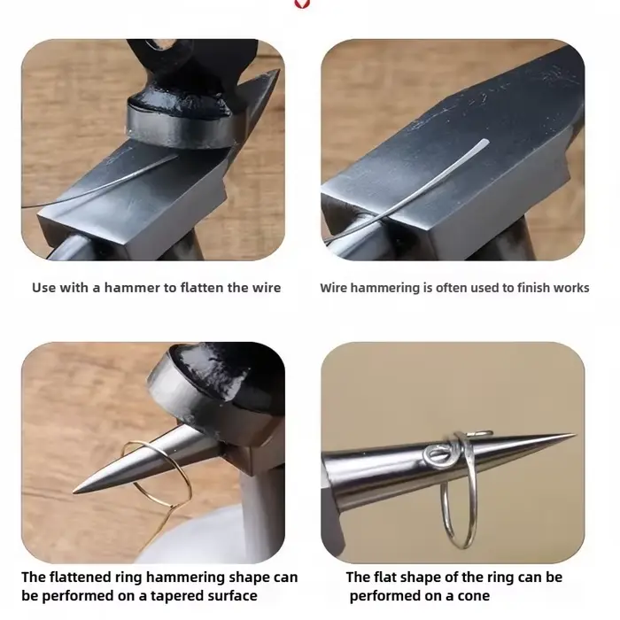 Enclume de corne professionnelle-bloc de banc de fabrication de bijoux pour la martelage d'anneaux en or/argent/cuivre et l'artisanat en métal bricolage