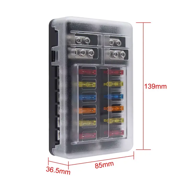 Accueil fusible à lame 6/12 voies 12-24V
