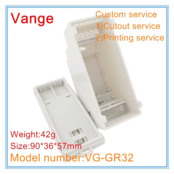 Boîtier électrique sur rail din, boîte de projet en plastique PC 90x36x57mm