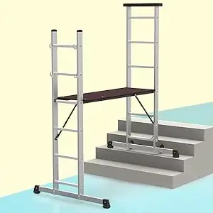 Échelle d'échafaudage en aluminium pour de nombreux lieux (intérieur et extérieur) tels que les chantiers de