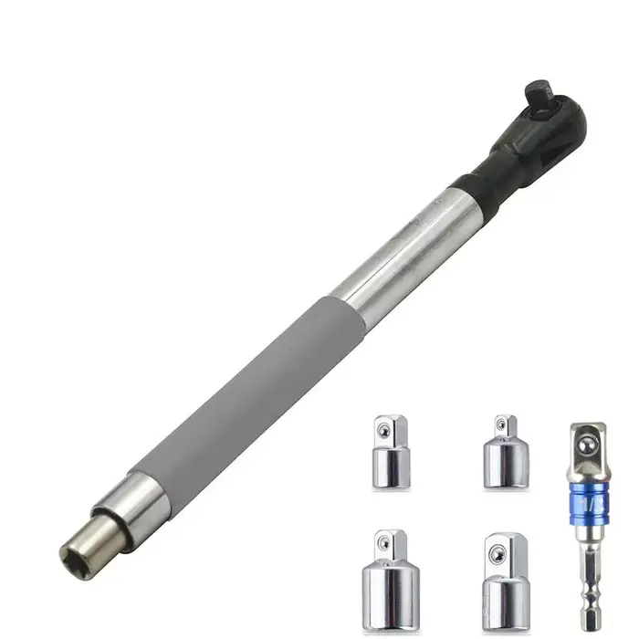 Clé à cliquet avec rallonge déportée, rallonge de chaîne pour cliquet électrique compatible avec les