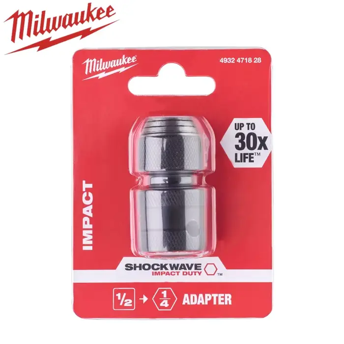 MILWAUKEE 4932471828 Adaptateurs de prises à percussion hexagonales 1⁄2" carrées 1⁄4" Accessoires pour outils