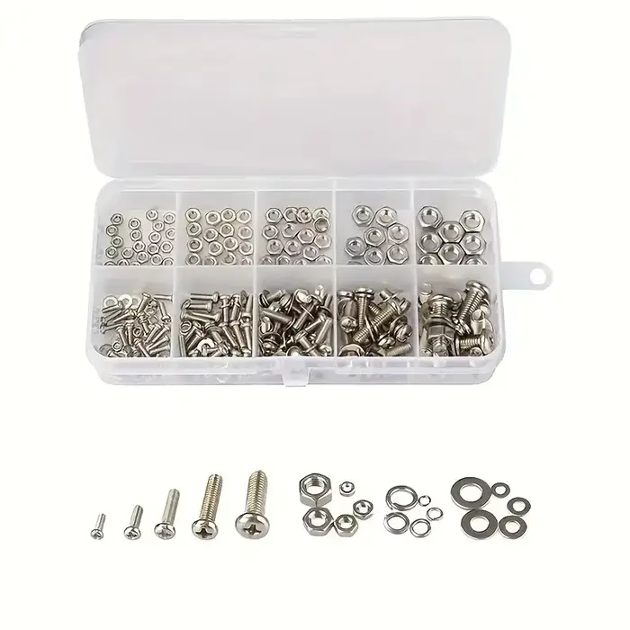 Kit d'assortiment de vis et d'écrous en acier inoxydable de qualité supérieure