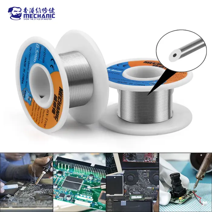 MÉCANIQUE HX-T100 55g Noyau de colophane douce 183 ℃ Point de fusion 0.2mm-1.2mm, fil à souder de