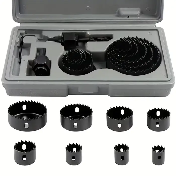 Ensemble de 11 scies cloches en alliage de 19-64 mm avec étui de rangement pour le bois