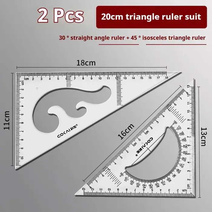 Règle triangulaire, règle d'angle d'épaississement à 90 degrés