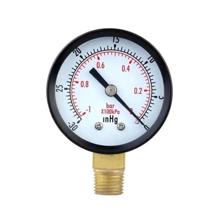Manomètre à vide Mini cadran jauge à cadran double échelle 1/4 "NPT -30HG/0PS compteur de pression s