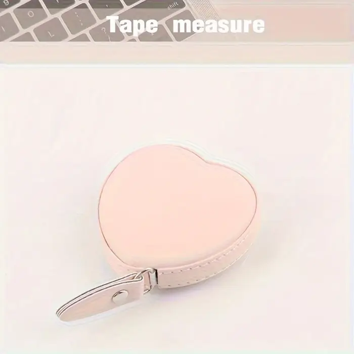 1 pièce Mètre Ruban Multifonctionnel en Cuir PU Rose Motif Cœur - Règle de Mesure pour Taille et Poitrine pour Usage