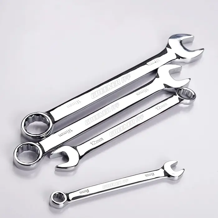 Clé à cliquet à extrémité ouverte en fleur de prunier à double usage, clés combinées 6MM-32MM, coupe