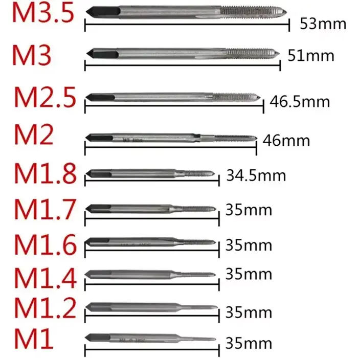 Micro Machine tarauds à vis M1-M3.5