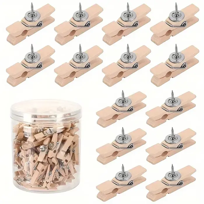 50 pièces/boîte punaise étagère en bois costume Transparent facile à ranger transporter multi-usages approprié artisanat décoration accessoires
