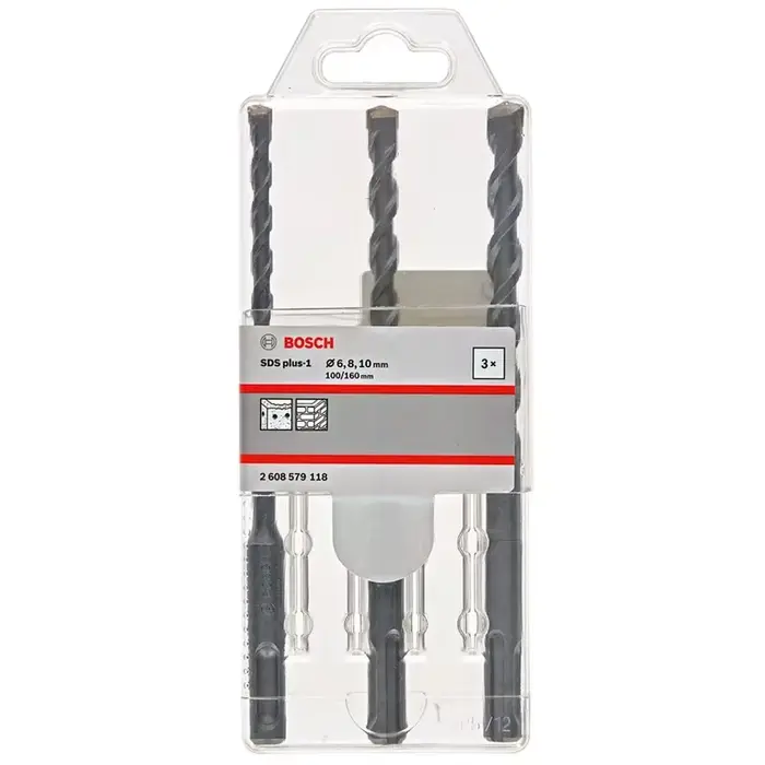BOSCH 2608579118 SDS-Plus-1 jeu de forets à percussion 3 pièces 6/8/10mm maçonnerie béton haute Performance outil de forage fixation