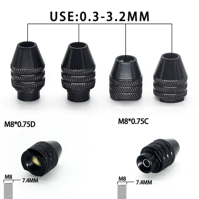 Mini perceuse à pince en laiton pour moteur électrique, adaptateur de mandrin, adaptateur de foret s