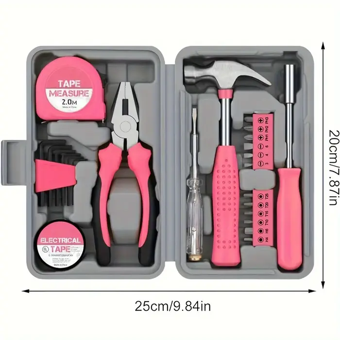 Ensemble d'outils 24 pièces rose