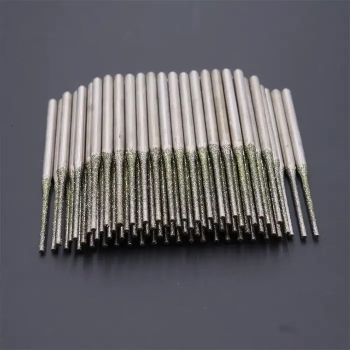 100 pièces ultralong diamant meulage bits tige 2.3mm trou de forage forets petites forets 0.8mm-2.5m