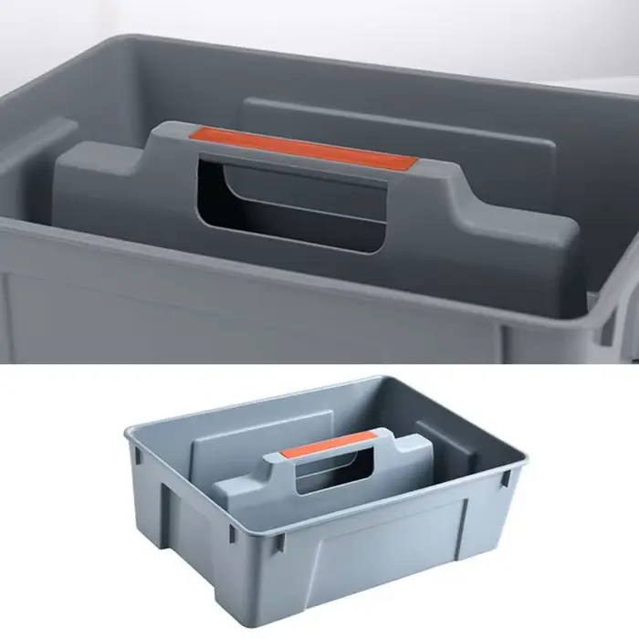 Boîte à outils Portable en plastique avec poignée, boîte de rangement à outils avec 2 séparateurs, A
