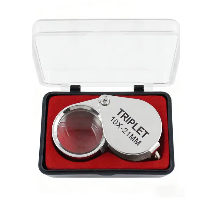 Tentes portables pliantes en boîte or/argent 10-30X, trois pièces de bijoux/étiquettes/outils de lec