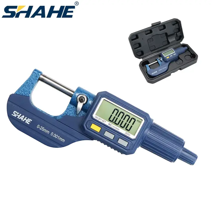 Micromètre numérique externe 0-25 mm avec grand écran LCD clair, pointe en carbure, mesure absolue e