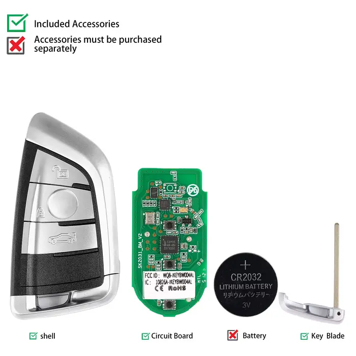 Clé Autel Razor Style IKEYBW003AL IKEYBW004AL pour BMW 3 4 boutons clé universelle intelligente fonctionnant avec programmeur de clé MaxiIM KM100 E
