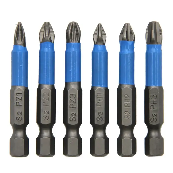 6pc Hexagonal Poignée Anti Skid Électrique Tournevis À Bois Croix Tournevis Outil Ensemble PH1 PH2 P