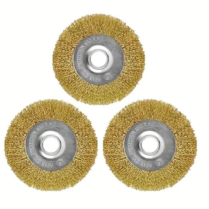 Ensemble de 3 brosses en fil de cuivre avec connecteur en fil d'acier - Tête ronde fine pour l'élimi