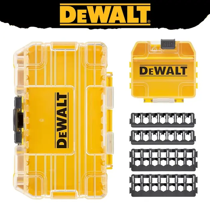DEWALT TSTAK DT70801 + petite boîte jaune, boîtier robuste, vis de rangement, support d'embouts, for