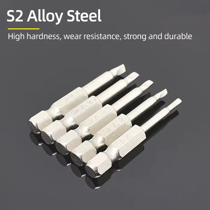 Jeu d'embouts de tournevis à tête triangulaire magnétique 1/4 "hex S2 embouts