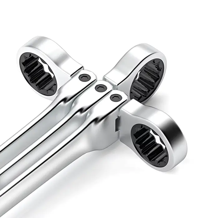 WOZOBUY jeu de clés à cliquet à tête flexible, métrique, acier au Chrome Vanadium clé combinée Kits 