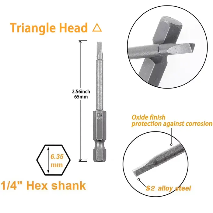 Embout de tournevis triangulaire