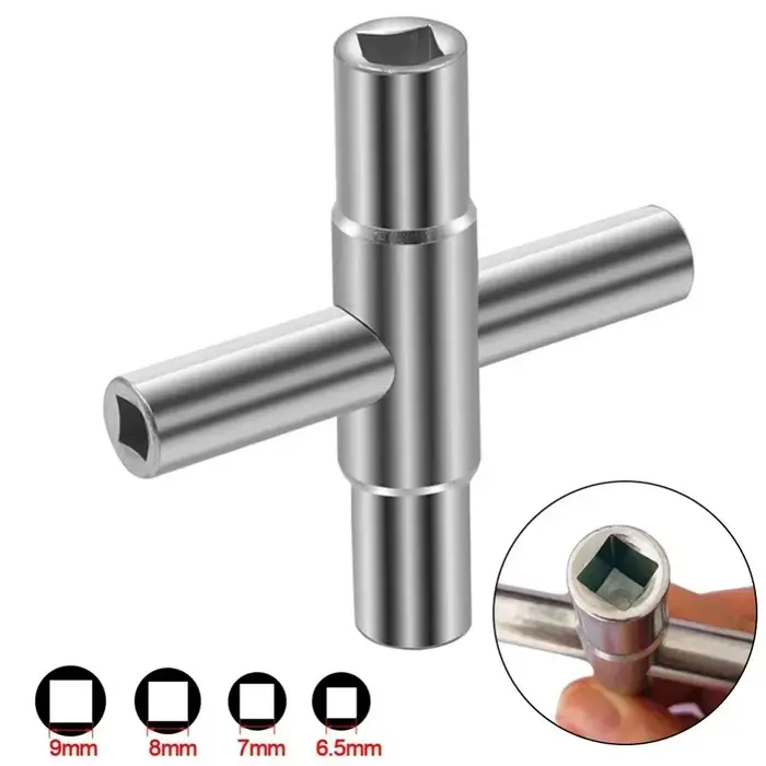 Clé multifonctionnelle 4-en-1 pour robinet